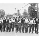 Norwegians and friends celebrate outside Kings Head in North Weald on VE Day