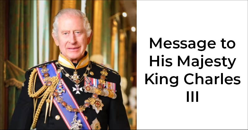 Message to His Majesty King Charles III