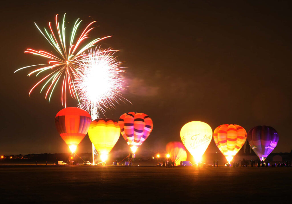 Balloons and fireworks event