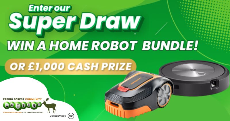 Enter our Super draw. Win a home robot bundle or £1,000 cash