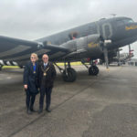 Chairman Les Burrows and his wife Carol at North Weald Airfield