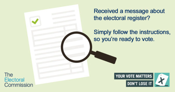 Received a message about the electoral register? Simply follow the instructions, so you’re ready to vote.